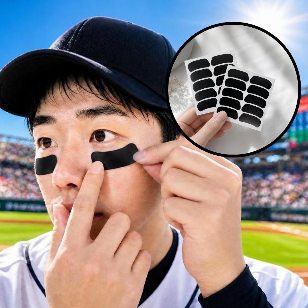 야구 아이패치 10P 눈부심 방지 스티커 눈밑 눈보호 블랙 자외선차단 패치 - 상세 이미지 5