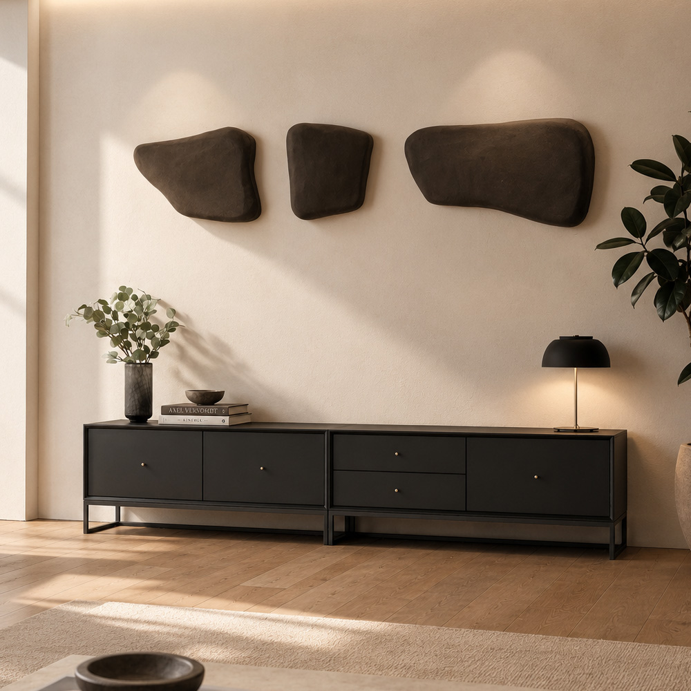 엠블나인 N5 1200 거실장 거실수납장 TV장 Onyx Black - 상세 이미지 3