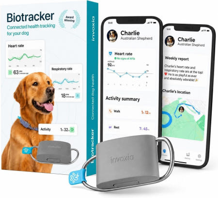 [해외]Invoxia Biotracker 2026年版 4G 실시간 GPS 심장 및 모니터링 탈출 알림 내장 AI 구독 불필요 BioTracker 2026 (no
