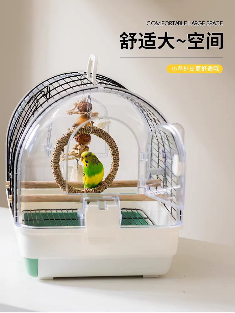앵무새 이동장 새장 외출 산책 용품 휴대용 케이지 투명 이동가방 - 상세 이미지 3