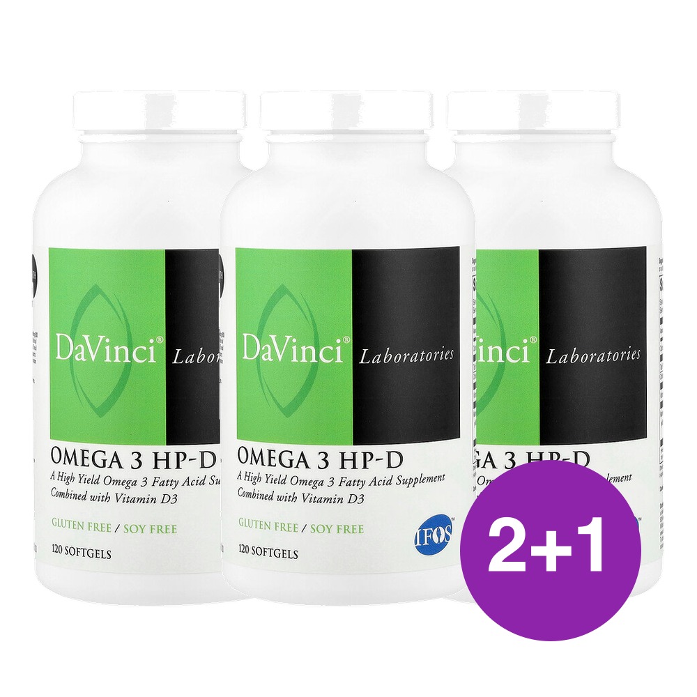 DaVinci Laboratories 오메가3 HP-D 120캡슐, 3개 - 상품 이미지