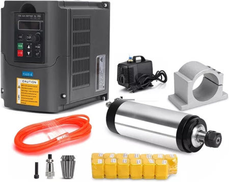 스핀들 판화 기계 모터 22KW 수냉 키트 CNC 밀링 + 인버터 라우터 ER20 콜렛 소형 가전제품 전동 공구용 80mm 홀더 5kw with ER 0