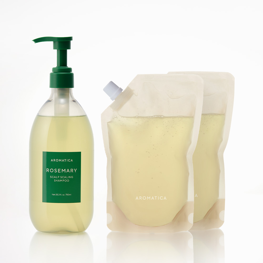 아로마티카 로즈마리 스칼프 스케일링 샴푸 750ML+리필500ML 2개 비건 탈모 기능성 상품 이미지