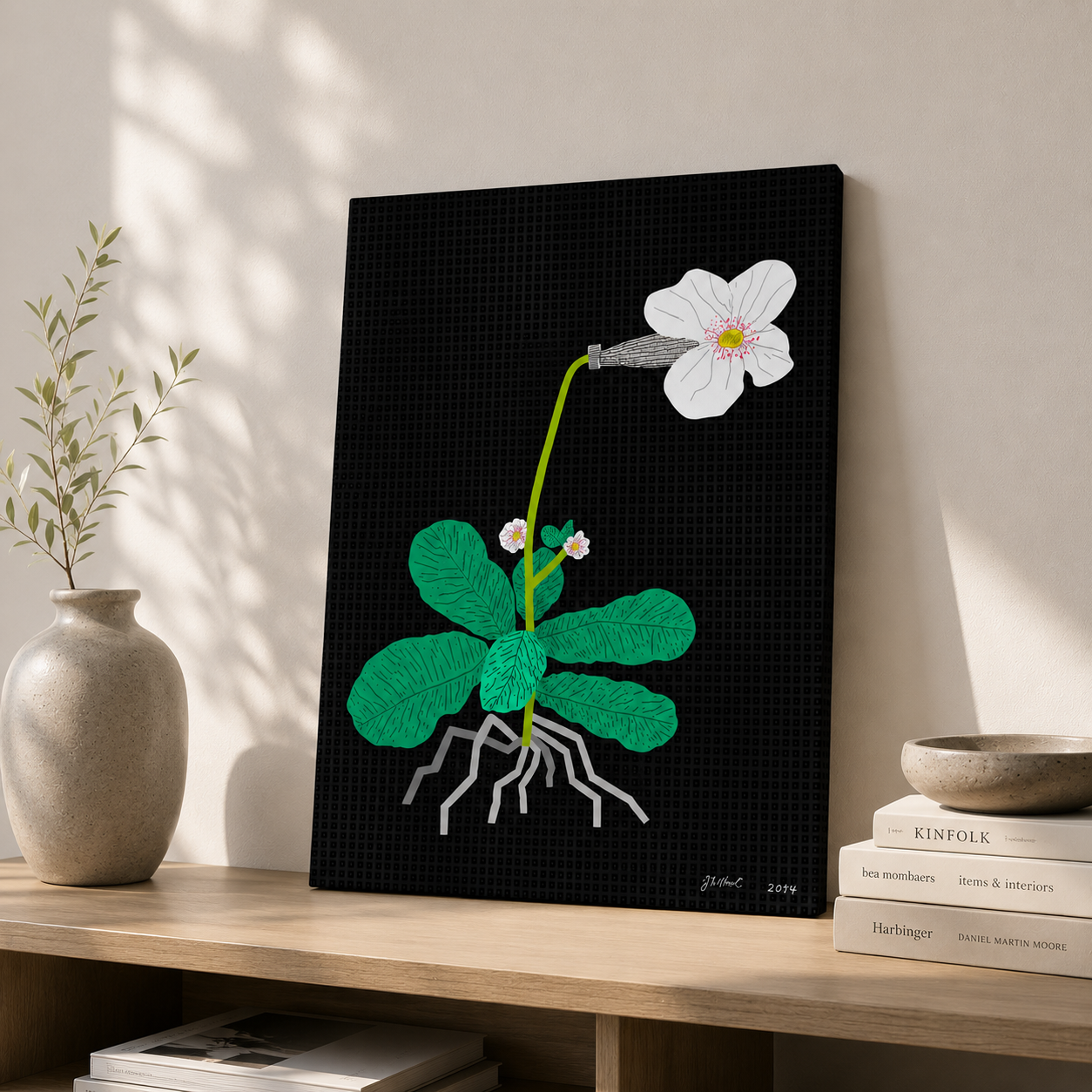 조나스 우드 Jonas Wood White Flower with Grid 포스터 캔버스 액자 A4 - 상세 이미지 4