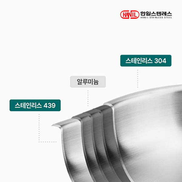 한일스텐레스 에테르 무연마제 통5중 스텐304 인덕션 후라이팬 24cm - 상세 이미지 5