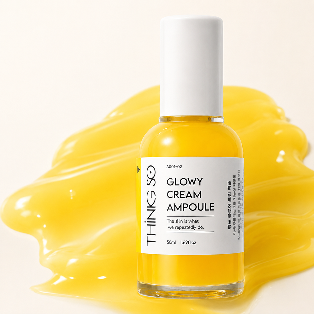 비건 글로이 크림 앰플 히알루론산 속건조 보습 수분케어 미백 주름개선 띵쏘 50ml - 상품 이미지