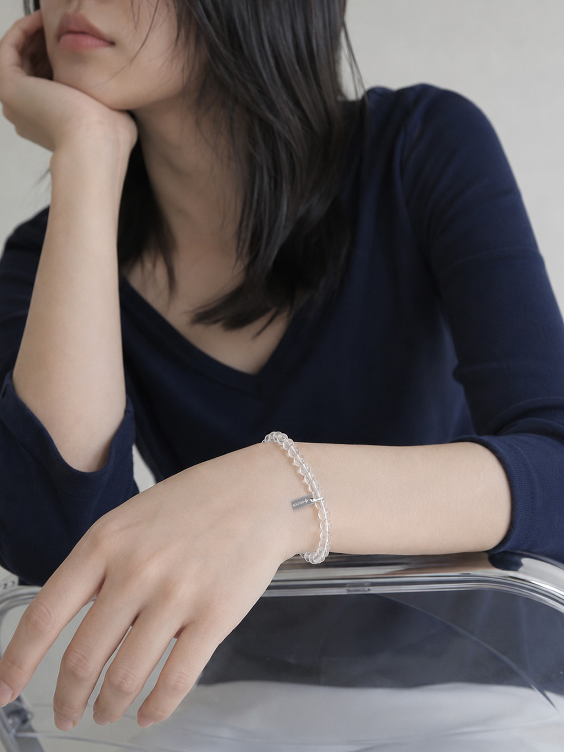델릭서 얇은 백수정 집중 목표달성 정화 팔찌 유기견 유기묘 후원 기부 동물 원석 천연석 - 상세 이미지 2