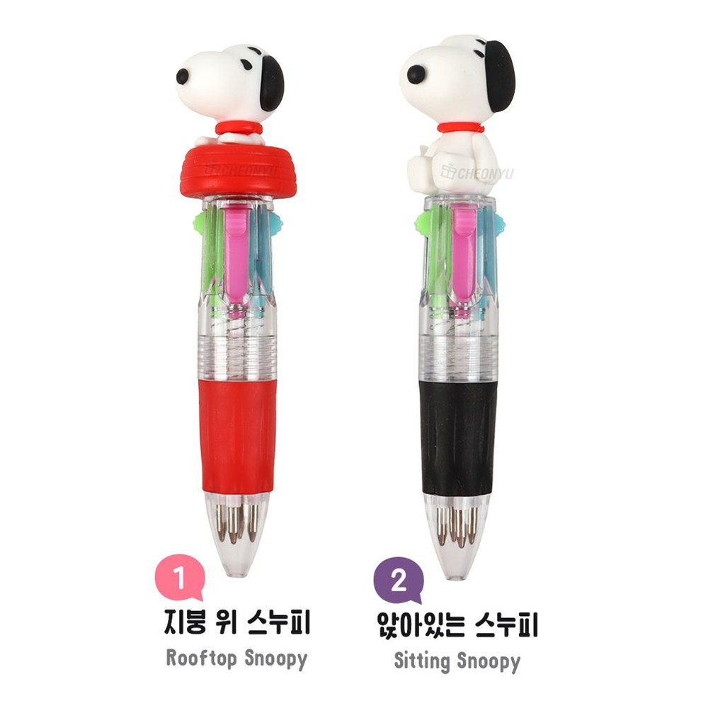 스누피 볼펜 0.5mm 4색 미니볼펜 귀여운 단체 선물 지붕 위 스누피 - 상세 이미지 3