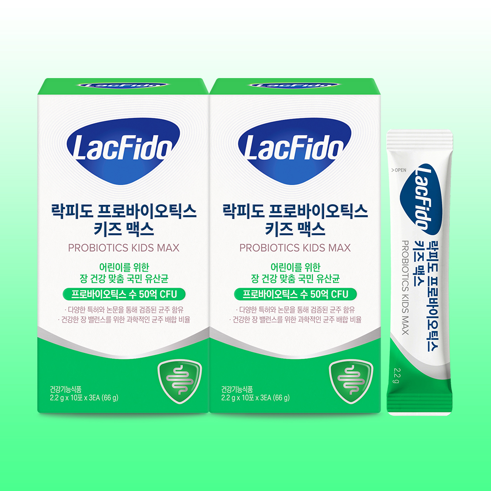 락피도 프로바이오틱스 키즈 맥스 · 락토바실러스&비피더스 50억 CFU 30포, 2개 - 상품 이미지