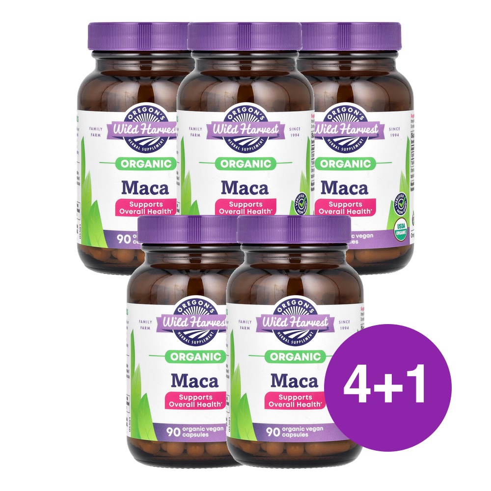 오리건스 와일드 하베스트 USDA 마카 615mg 90캡슐, 5개 - 상품 이미지