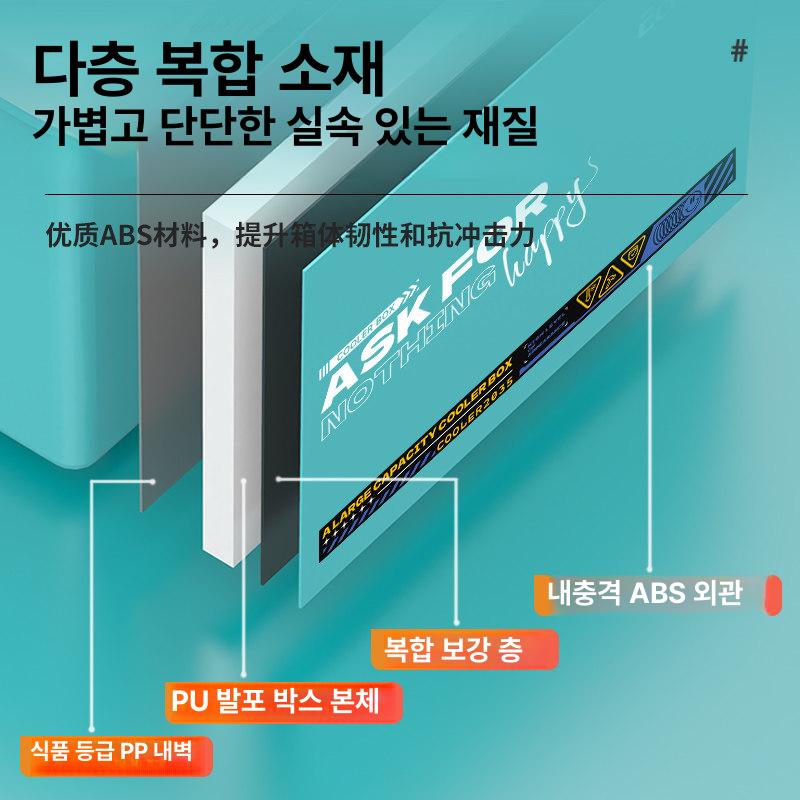 경량 다기능 낚시 보관함 생선 새우 보냉 야외 낚시용 13l 블루 플랫 뚜껑 이중산소구멍 + 플라스틱플러그 + - 상세 이미지 2