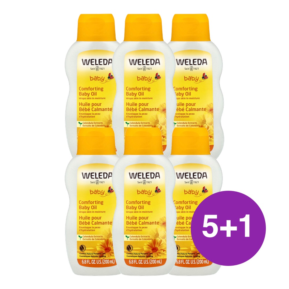 Weleda 유아용 진정 효과 베이비 오일 금잔화 추출물 200ml, 6개 - 상품 이미지