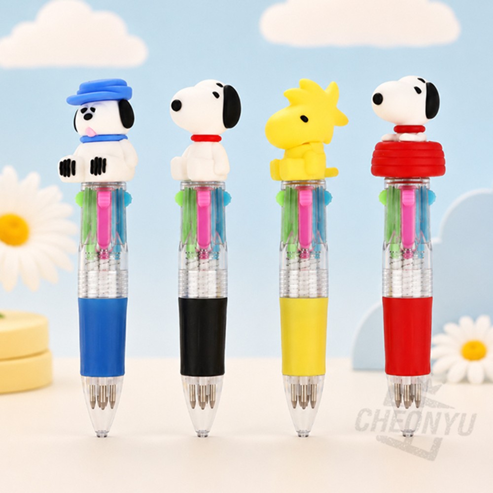 스누피 볼펜 0.5mm 4색 미니볼펜 귀여운 단체 선물 지붕 위 스누피 - 상세 이미지 2