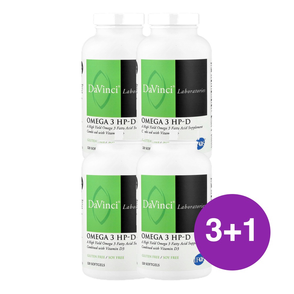 DaVinci Laboratories 오메가3 HP-D 120캡슐, 4개 - 상품 이미지