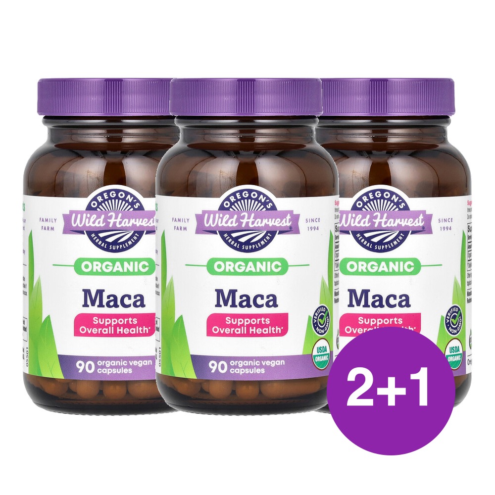 오리건스 와일드 하베스트 USDA 마카 615mg 90캡슐, 3개 - 상품 이미지