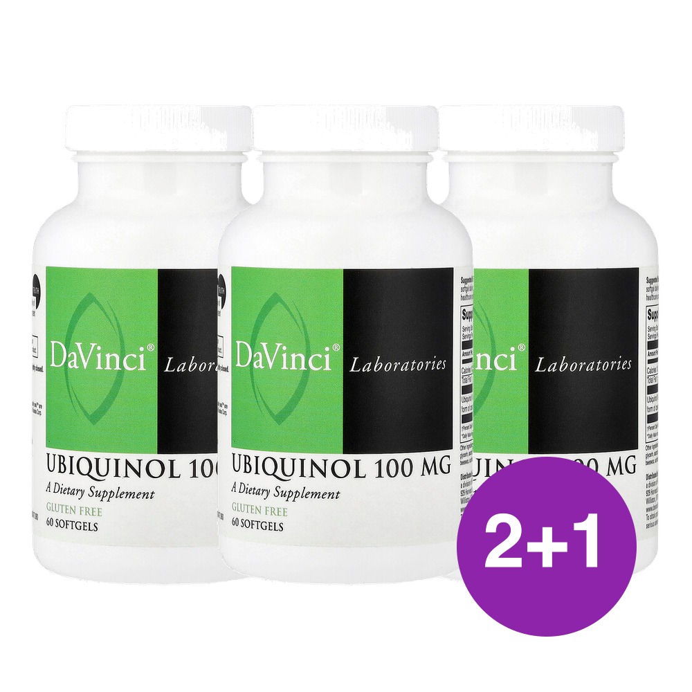 다빈치 래보라토리스 유비퀴놀 100mg 60 소프트젤 60캡슐, 3개 - 메인 이미지