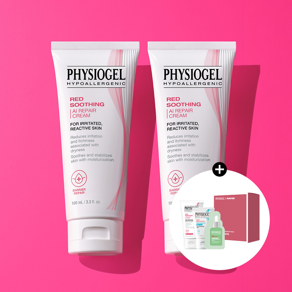 [민감 피부 장벽]피지오겔 레드수딩 AI 리페어크림 100ml x2개+(증정)수분장벽 리셋키트(앰플4ml+리페어크림30ml+DMT로션5ml+AI마스크팩1입)