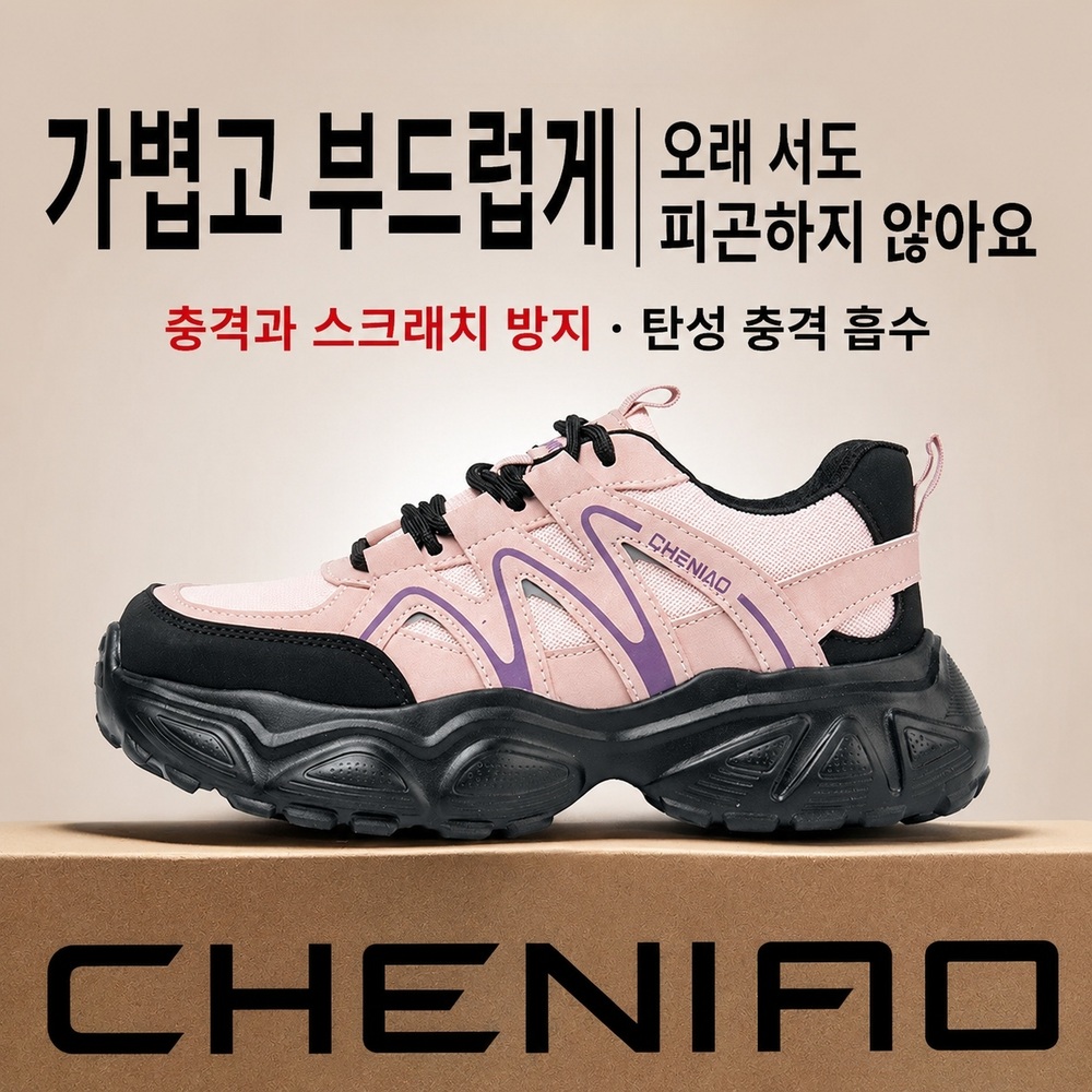 여성 안전화 경량 메쉬 스틸토캡 방검중창 미끄럼방지 작업화 - 상세 이미지 4