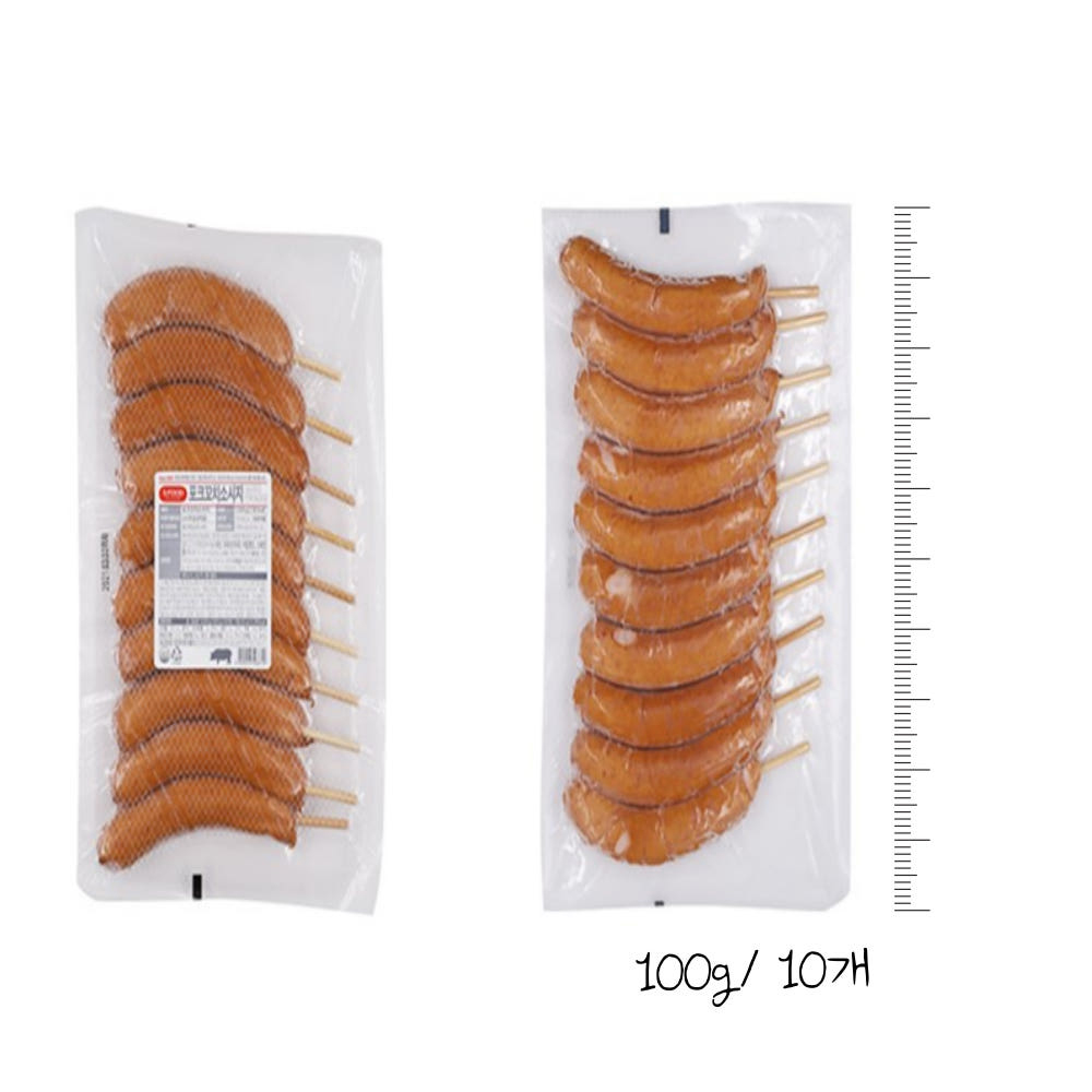 에쓰푸드 포크꼬치소세지(100gx10입) 1kg 캠핑용 반찬대용 간신대용 놀이동산 소시지 - 상품 이미지