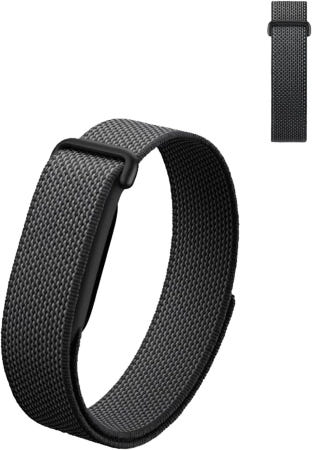 YAJOJO [해외]Google Fitbit Air 활동 트래커 호환 나일론 밴드 통기성 면버클 교체용 스트랩 조절 가능한 스포츠 리스트밴드 남녀 공용 black