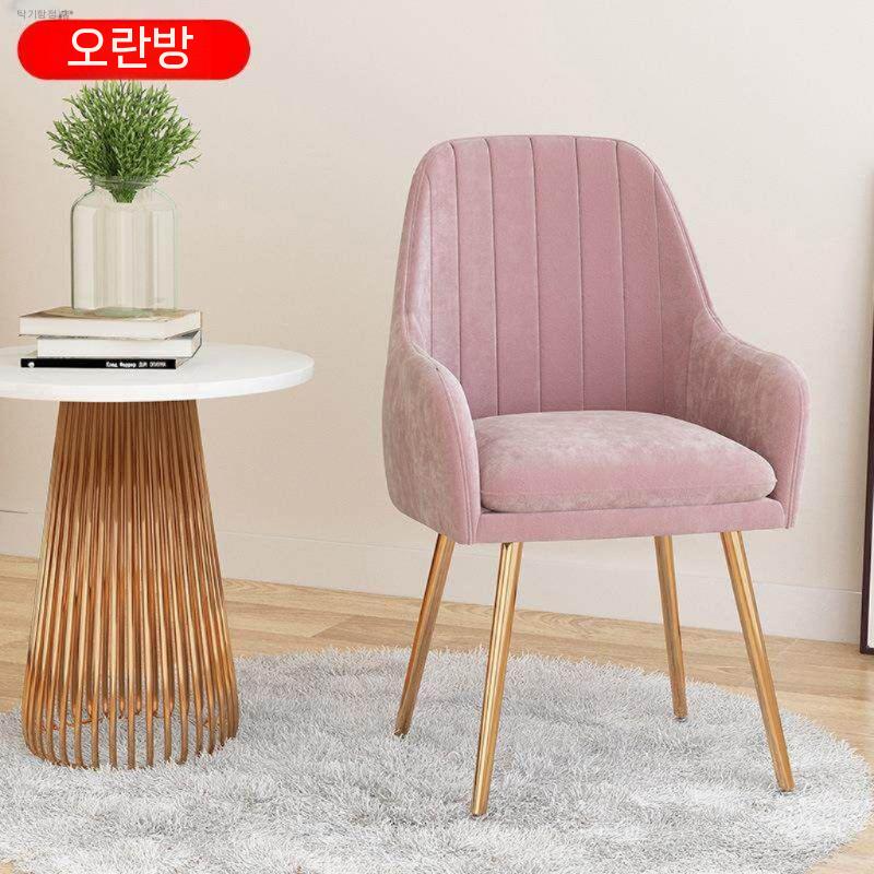 북유럽풍 등받이 메이크업의자 화장대 벨벳 공주의자 의자 - 상세 이미지 3