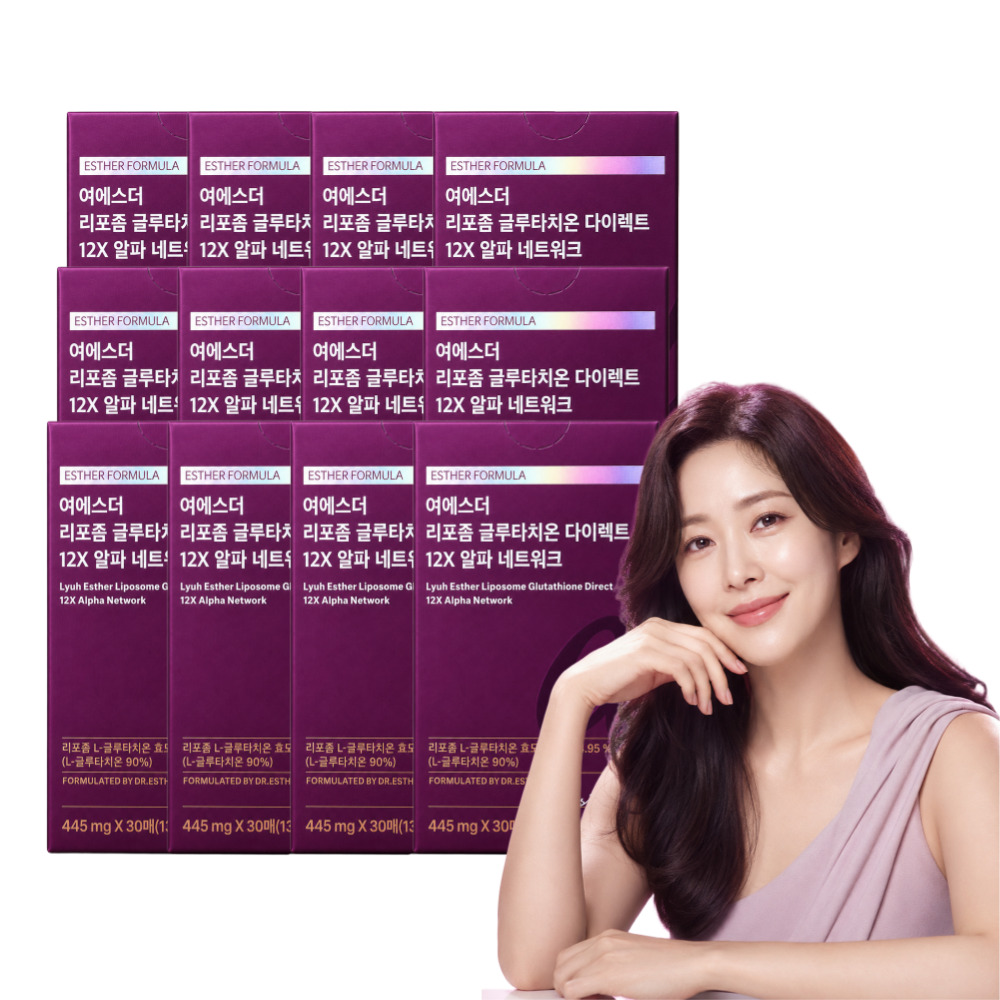 여에스더 리포좀 글루타치온 다이렉트 12X 알파, 홈쇼핑 동일구성 30매 x 12박스 - 상품 이미지