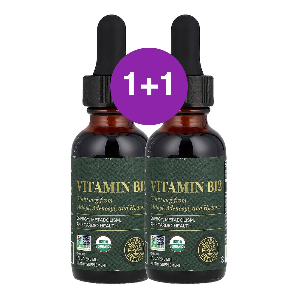 Global Healing 비타민B12 5000mcg 29.6ml, 2개 - 상품 이미지