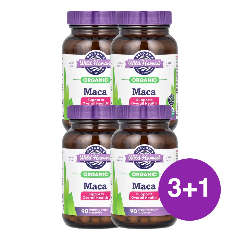 오리건스 와일드 하베스트 USDA 마카 615mg 90캡슐, 4개 - 상품 이미지