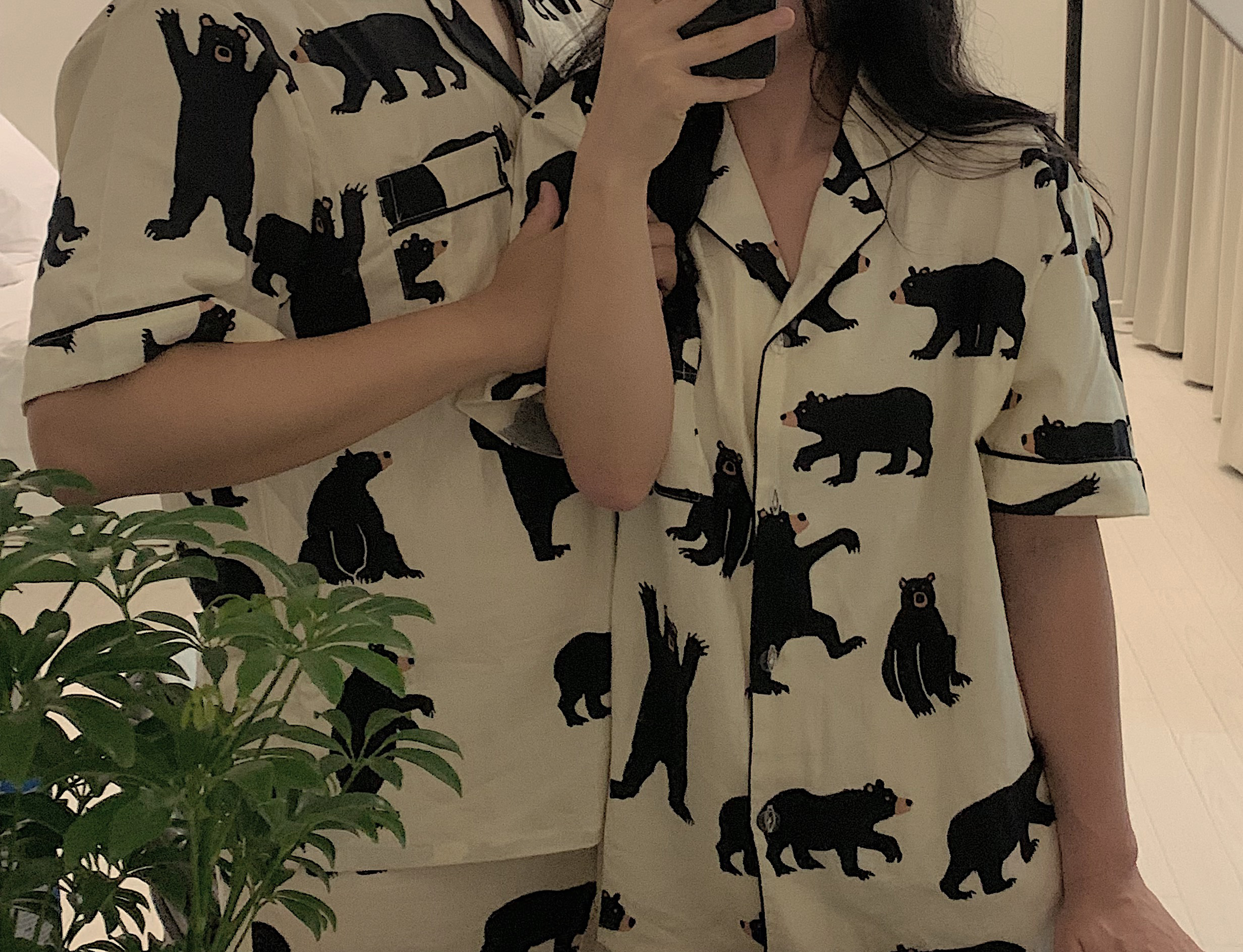 빅사이즈잠옷 커플 임산부잠옷 2XL 3XL 댄싱베어 남성 긴팔파자마 - 상세 이미지 5