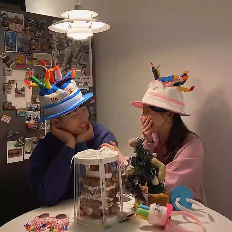 생일 케이크 모자 파티용 안경 생일축하 파티햇 고깔 생일 생일 모자 2개 + 안경 2개 - 상세 이미지 3