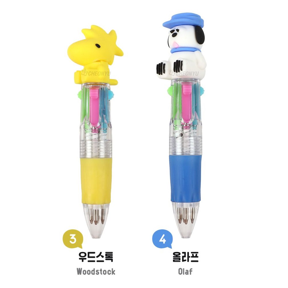 스누피 볼펜 0.5mm 4색 미니볼펜 귀여운 단체 선물 지붕 위 스누피 - 상세 이미지 4