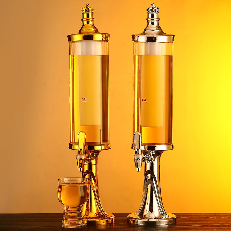 맥주 타워 디스펜서 대용량 소맥 케그 스탠드 업소용 쏘맥 1.5L 실버 라운 - 상세 이미지 4