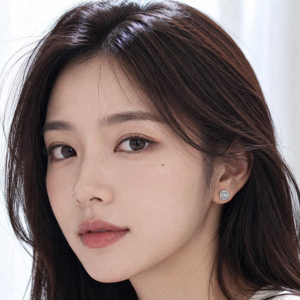 메종드쉬 모이사나이트 귀걸이 925실버 18kGF 랩다이아 시뮬럿 BME025 헤일로 1캐럿 - 상세 이미지 4
