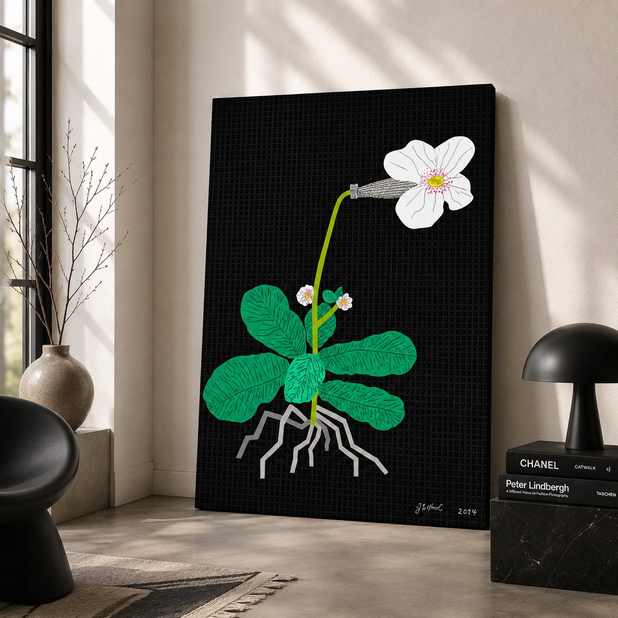 조나스 우드 Jonas Wood White Flower with Grid 포스터 캔버스 액자 A4 - 상세 이미지 3