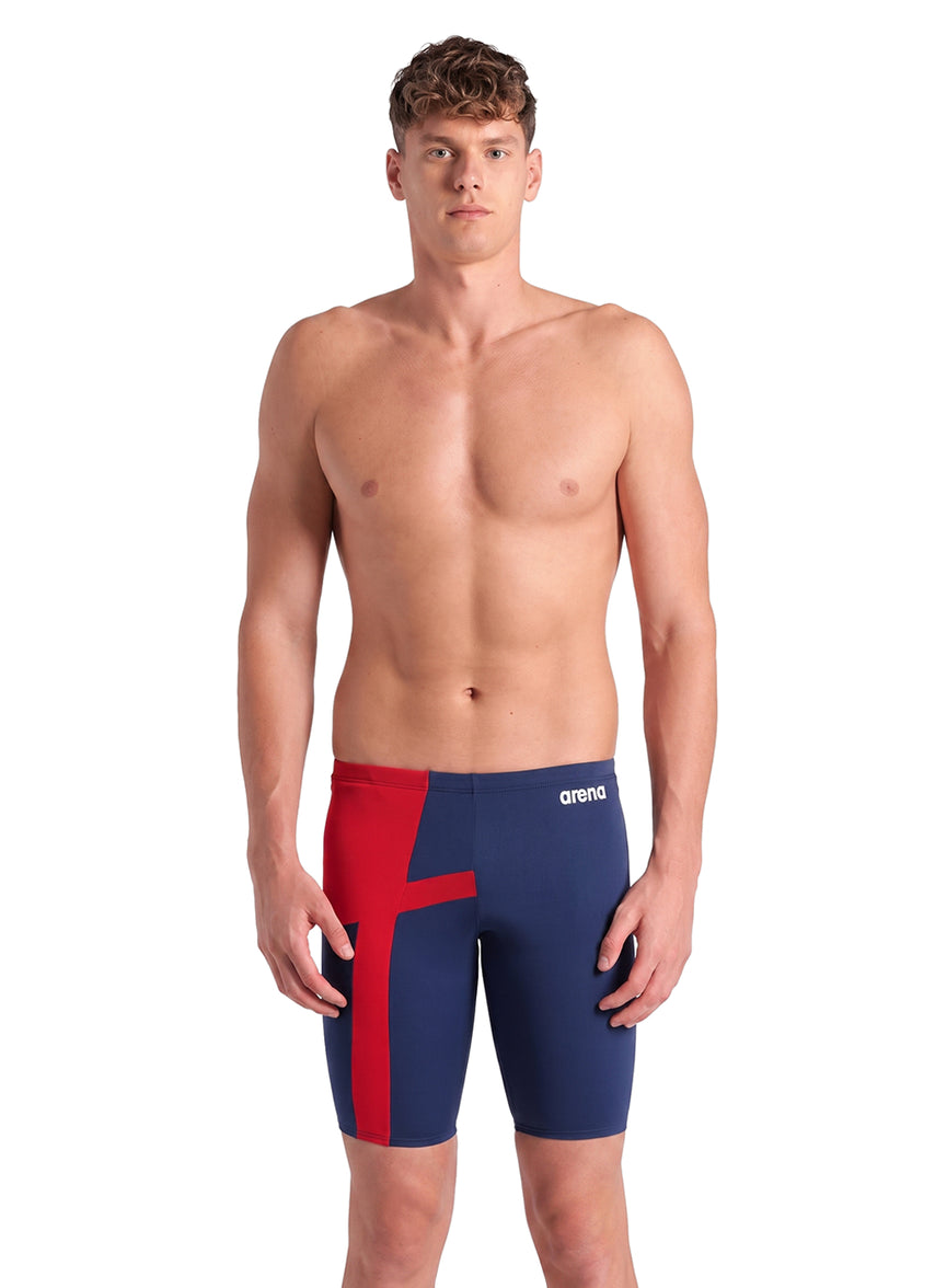 아레나 남성 다이아몬드 재머 5부 수영복 Navy/Red, 28 - 상세 이미지 3