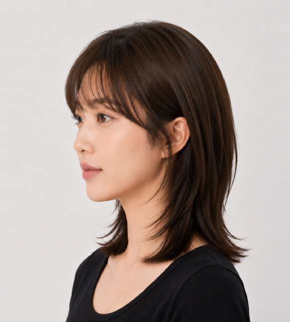 리안위그 여성 정수리 커버 부분가발 미디움 볼륨 탑피스 - 상세 이미지 3
