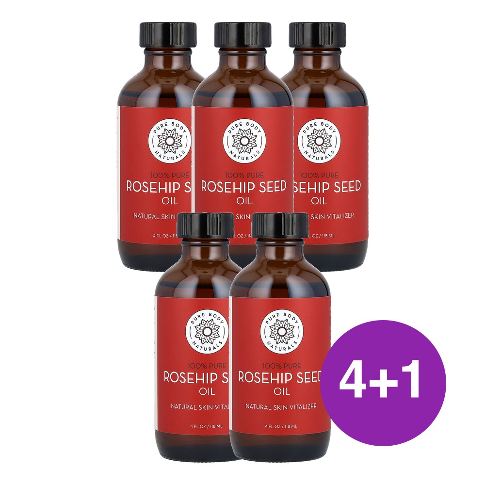 Pure Body Naturals 로즈힙 씨오일 118ml, 5개 - 상품 이미지