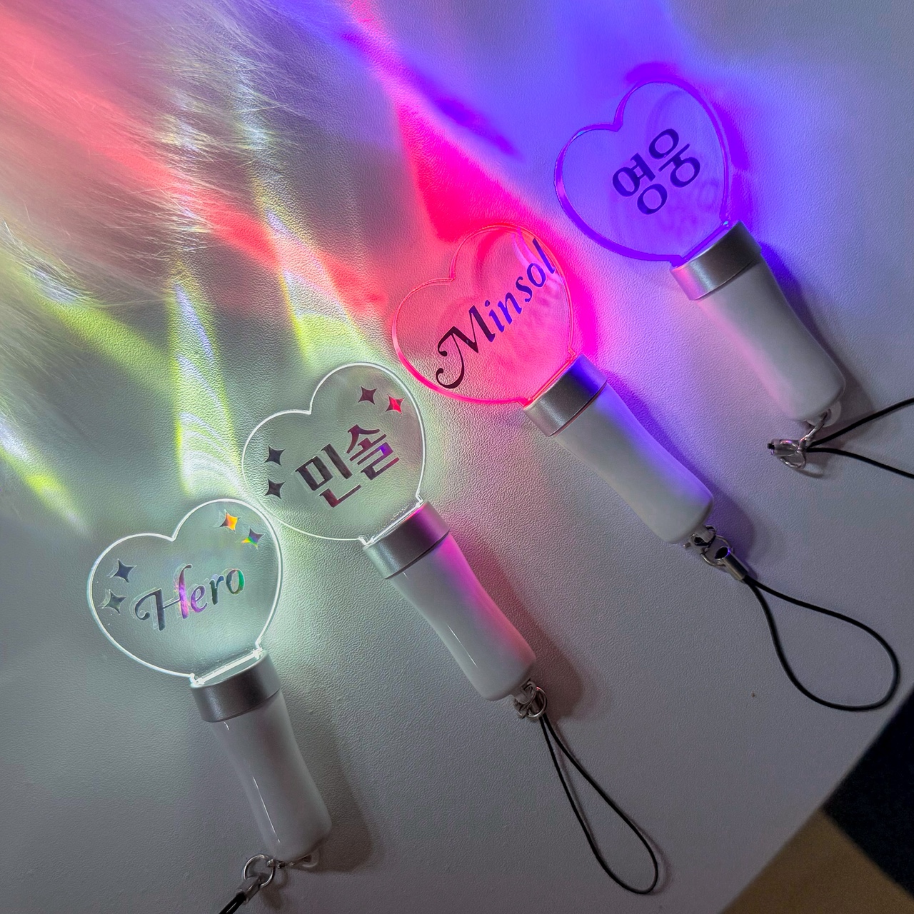 응원봉 제작 LED 미니 야광봉 하트 콘서트 공연 발표회 응원도구 키링 야구 피켓 행사 - 상품 이미지