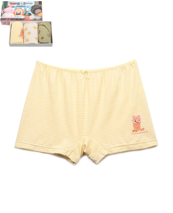 이드로 주니어 여아 시원한 여름 레이온 초중등 학생 사각 드로즈 팬티3매입 3세-14세 - 상품 이미지