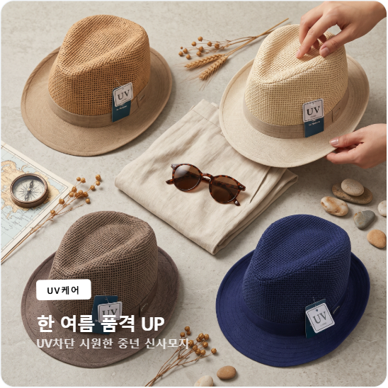 라네이처 중년남성 여름 지사 페도라 중절모 UV차단 - 상품 이미지