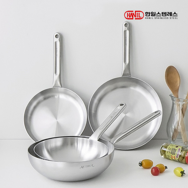 한일스텐레스 에테르 무연마제 통5중 스텐304 인덕션 후라이팬 24cm - 상세 이미지 4
