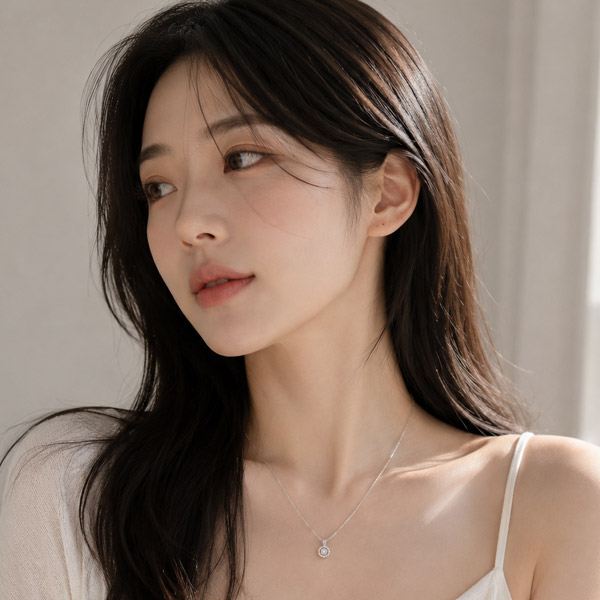 메종드쉬 모이사나이트 목걸이 925실버 18kGF 랩다이아 시뮬럿 BMN013 댄싱 1캐럿 - 상세 이미지 4