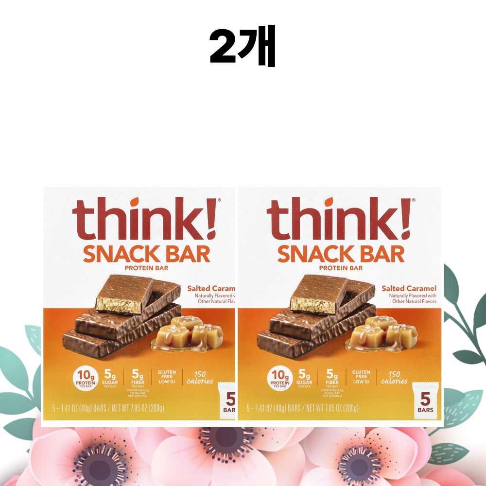 띵크 프로틴바 솔티드 카라멜맛 5개입 40g, 2개 - 상품 이미지