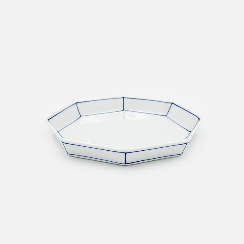 [신가마] 라인블루 옥타곤 접시 18.5cm-0172 - 상세 이미지 2