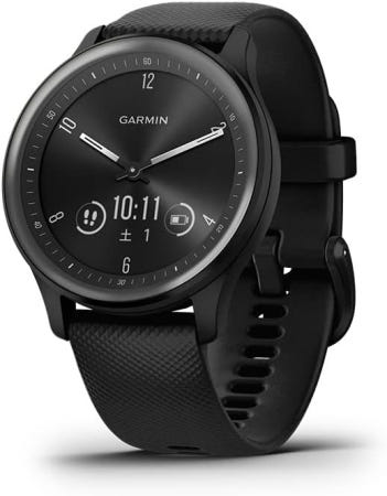 [ガーミン(GARMIN)][해외]가민 비보무브 스포츠 하이브리드 스마트워치 5일간 완전 충전 수면 분석 스트레스 바디 배터리 스마트폰에 연결하여 통화 이메일 라인 알림 제공 Slate / Black