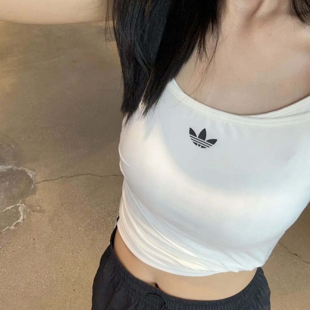 아디다스 오리지널 W 더블 레이어드 탱크 탑 민소매 나시 화이트 KW4525 - 상세 이미지 3