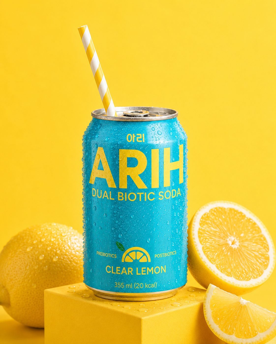 [ARIH] 아리 듀얼바이오틱소다 클리어 레몬 355ml 6개입 - 상품 이미지