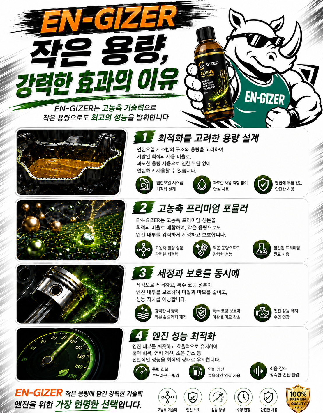 엔자이저 차량용(가솔린,디젤,LPG,하이브리드) 고기능 엔진코팅제 엔진첨가제 200ml - 상세 이미지 5