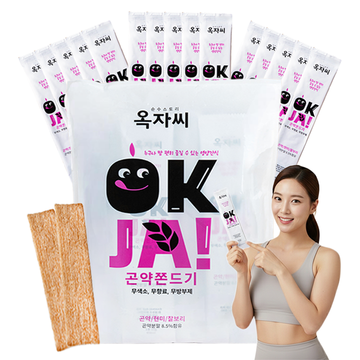 25g 15봉 곤약쫀드기 쫀득이 영양간식 개별포장 국산 10여개 곡물 새싹보리 - 상품 이미지