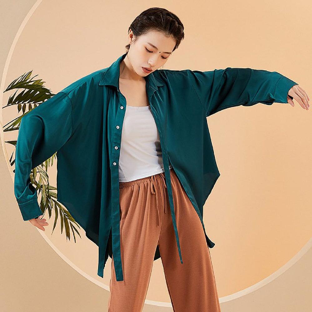 현대 무용 셔츠 의상 연습 팝 여성 상의 복 댄스 긴팔 헐렁한 공연 - 상세 이미지 5